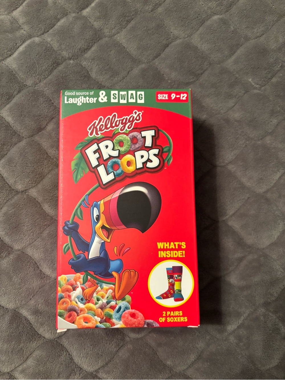 Kellogg's Froot Loops Men's Casual Socks - Red Multicolor (Size 9-12)